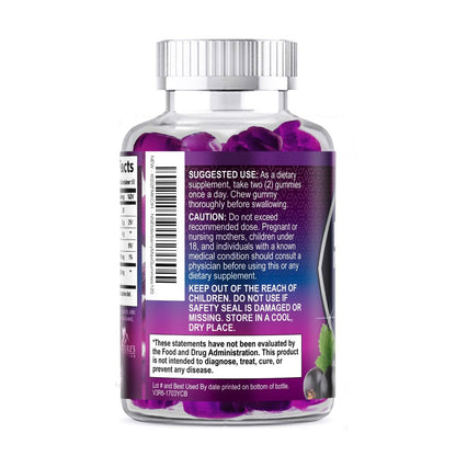 Holunder Gummis für Immununterstützung – Holunderextrakt Sambucus Nigra – Schwarzer Holunder Vitaminergänzung – Natürliche, tägliche Immununterstützung für Kinder & Erwachsene – Leckerer Beerengeschmack – 120 Gummis