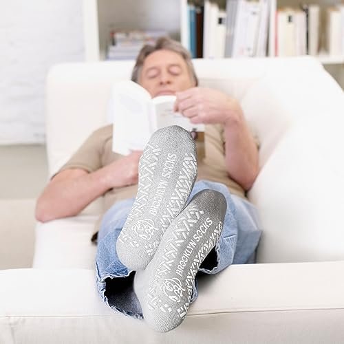 3 Paar Anti-Rutsch Diabetiker Socken, nicht einschnürend, therapeutische Baumwoll-Greifersocken (Schwarz, Größe 13-15)