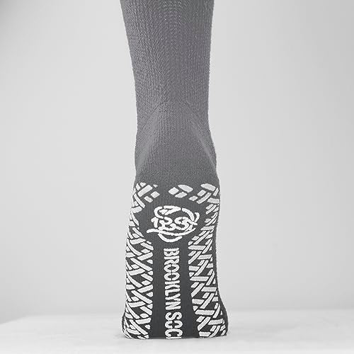 3 Paar Anti-Rutsch Diabetiker Socken, Baumwoll-Griff Socken mit weitem Bündchen (Grau, Größe 10-13)