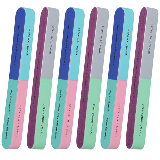 IFUNSON Professioneller Nagelbuffer-Block für Naturnägel – All-in-One Glätten & Polieren & Glanz – 6er-Pack