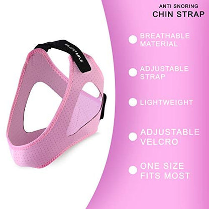 Anti-Schnarch-Kinnriemen für CPAP-Anwender (Pink)