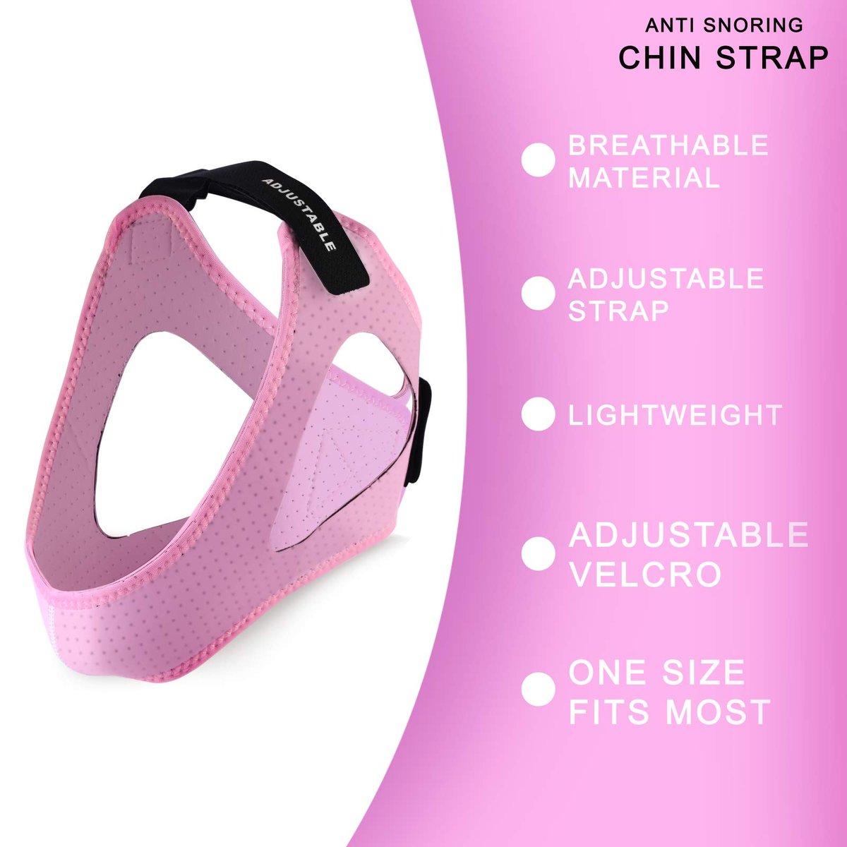 Anti-Schnarch-Kinnriemen für CPAP-Anwender (Pink)