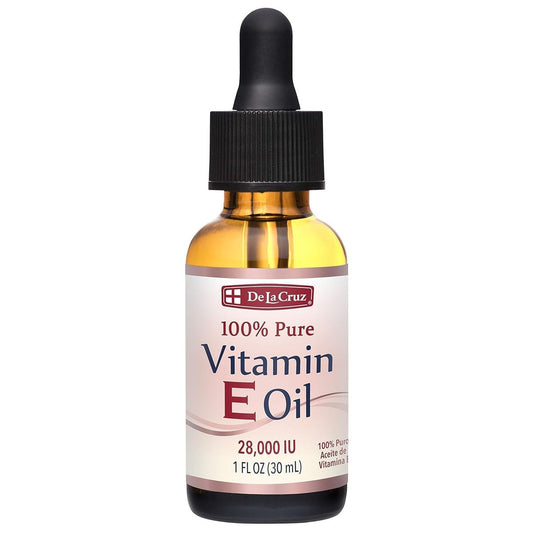De La Cruz Vitamin E Öl für das Gesicht 28.000 IE - Ohne Konservierungsstoffe, künstliche Farben oder Duftstoffe, Hergestellt in den USA, 30 ml