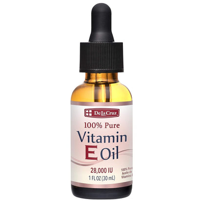 De La Cruz Vitamin E Öl für das Gesicht 28.000 IE - Ohne Konservierungsstoffe, künstliche Farben oder Duftstoffe, Hergestellt in den USA, 30 ml