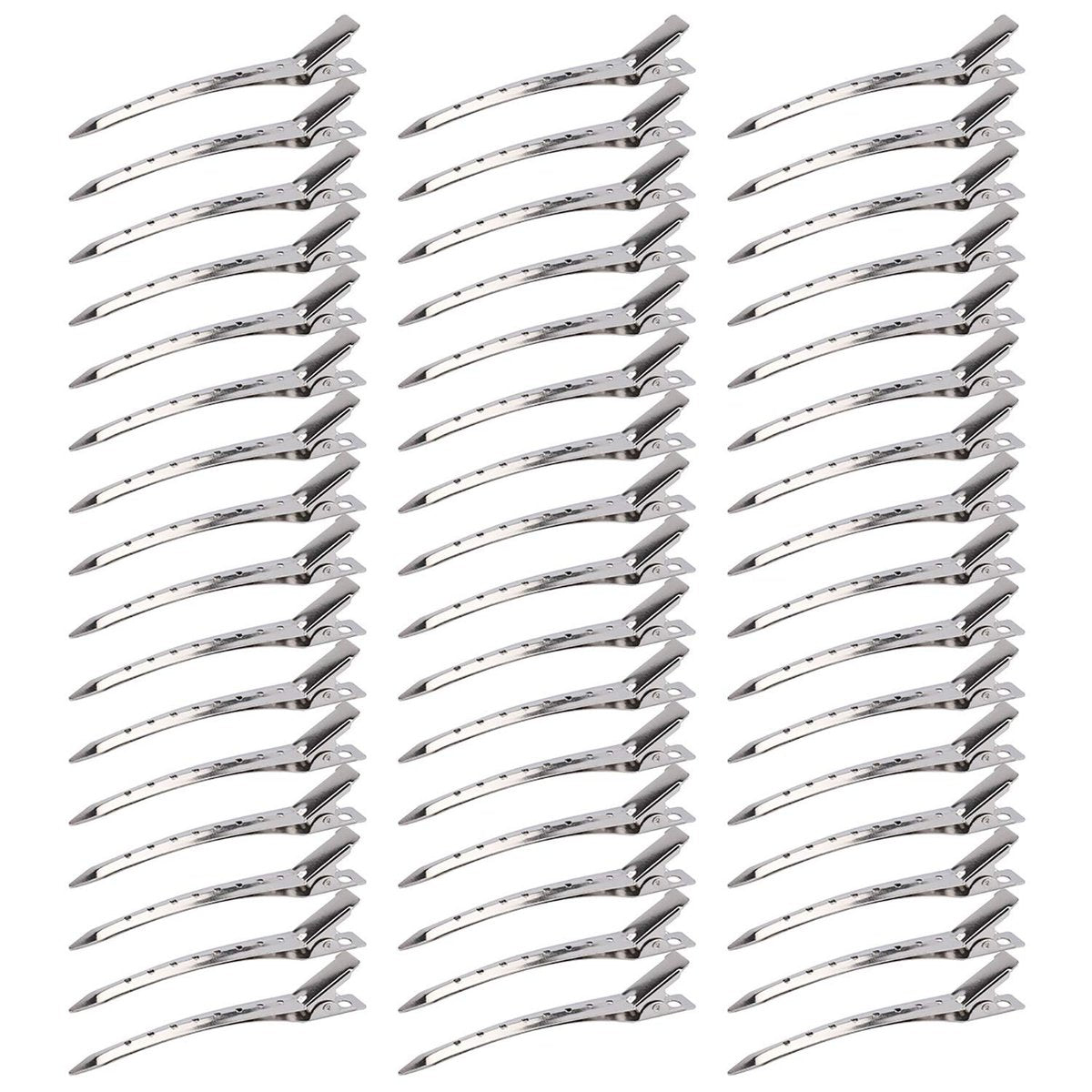 Hedume 200 Stück Entenschnabel-Haarclips mit Löchern, 3,5 Zoll rostfreie Metall-Alligator-Lockenclips für Salon und Frauen Mädchen Schleifen DIY Zubehör