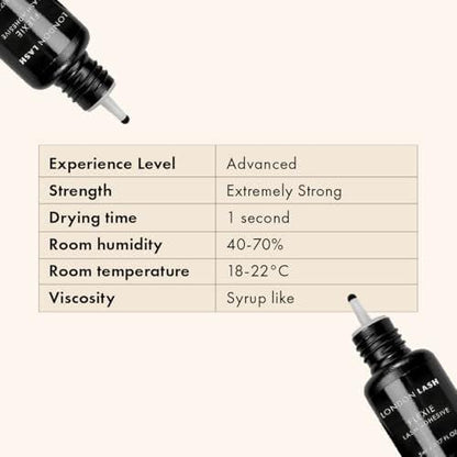London Lash Flexie Wimpernkleber für Wimpernverlängerungen – Sirupartig, extrem stark, schnell trocknend (1 Sekunde), nur für den professionellen Gebrauch