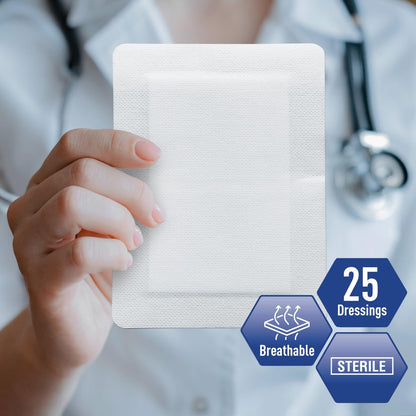 MED PRIDE Haftverband sterile Wundauflage, große Gaze-Pads, saugfähig, atmungsaktiv, latexfrei, einzeln verpackt (15 x 20 cm)