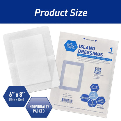 MED PRIDE Haftverband sterile Wundauflage, große Gaze-Pads, saugfähig, atmungsaktiv, latexfrei, einzeln verpackt (15 x 20 cm)
