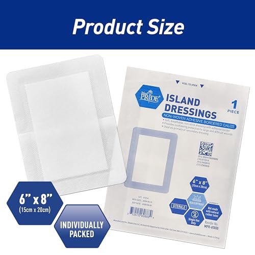 MED PRIDE Haftverband sterile Wundauflage, große Gaze-Pads, saugfähig, atmungsaktiv, latexfrei, einzeln verpackt (15 x 20 cm)