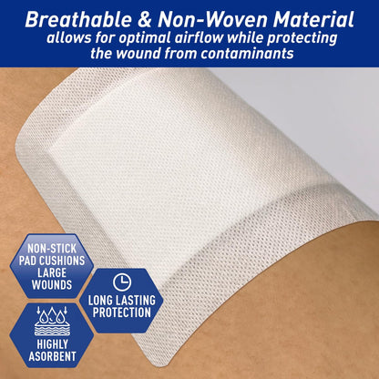 MED PRIDE Haftverband sterile Wundauflage, große Gaze-Pads, saugfähig, atmungsaktiv, latexfrei, einzeln verpackt (15 x 20 cm)