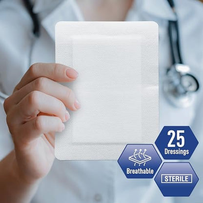 MED PRIDE Haftverband sterile Wundauflage, große Gaze-Pads, saugfähig, atmungsaktiv, latexfrei, einzeln verpackt (15 x 20 cm)