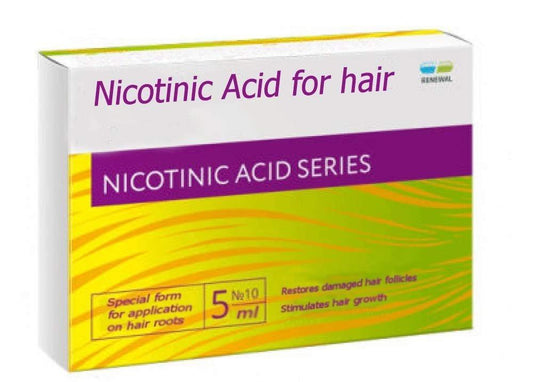 MIROLLA Nikotinsäure für Haarwachstum – 10 Ampullen à 5 ml (Vitamin B3/Niacin) – Stärkung der Haarqualität