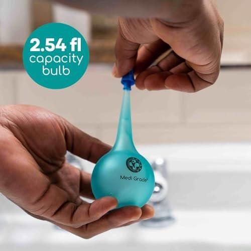 Medi Grade Ohrenspritze 75ml (2,54 fl oz) – Quad Stream Ohrspritze zur Ohrenspülung – Sanftes Ohrenschmalz-Entfernungswerkzeug – Ohrspritze Ohrenschmalz – mit reisefreundlichem Ohrenreinigungs-Set