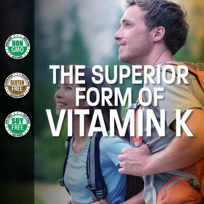 Bronson Vitamin K2 als MK-7 Menaquinon 100 mcg, 60 Kapseln – Non-GMO
