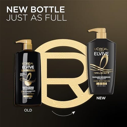 L'Oreal Paris Elvive Total Repair 5 Reparierendes Shampoo und Conditioner für geschädigtes Haar, 28 Unzen (2er-Pack)