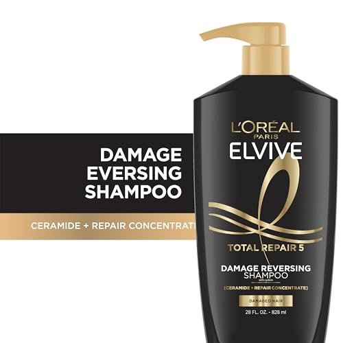L'Oreal Paris Elvive Total Repair 5 Reparierendes Shampoo und Conditioner für geschädigtes Haar, 28 Unzen (2er-Pack)
