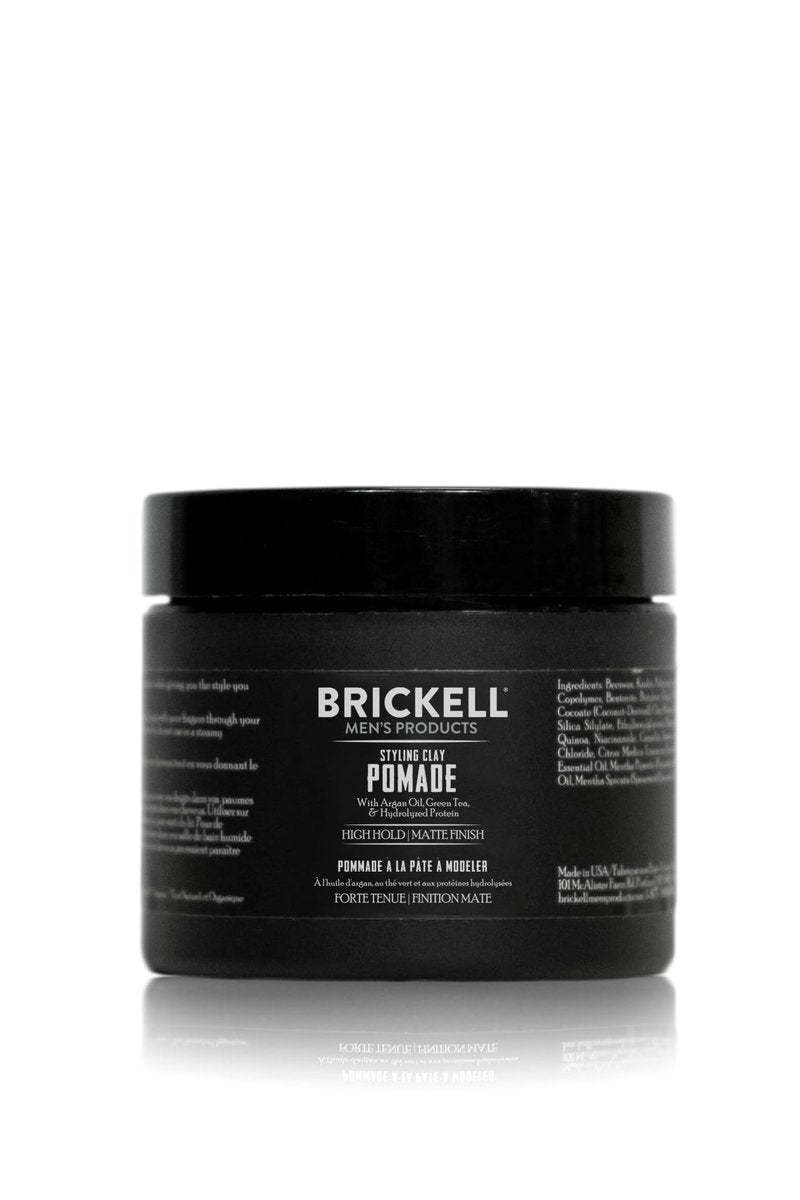 Brickell Men's Products Haarstyling Clay Pomade für Männer, natürliches & organisches Stylingprodukt mit starkem Halt und mattem Finish, für moderne Frisuren, 56 g, parfümiert