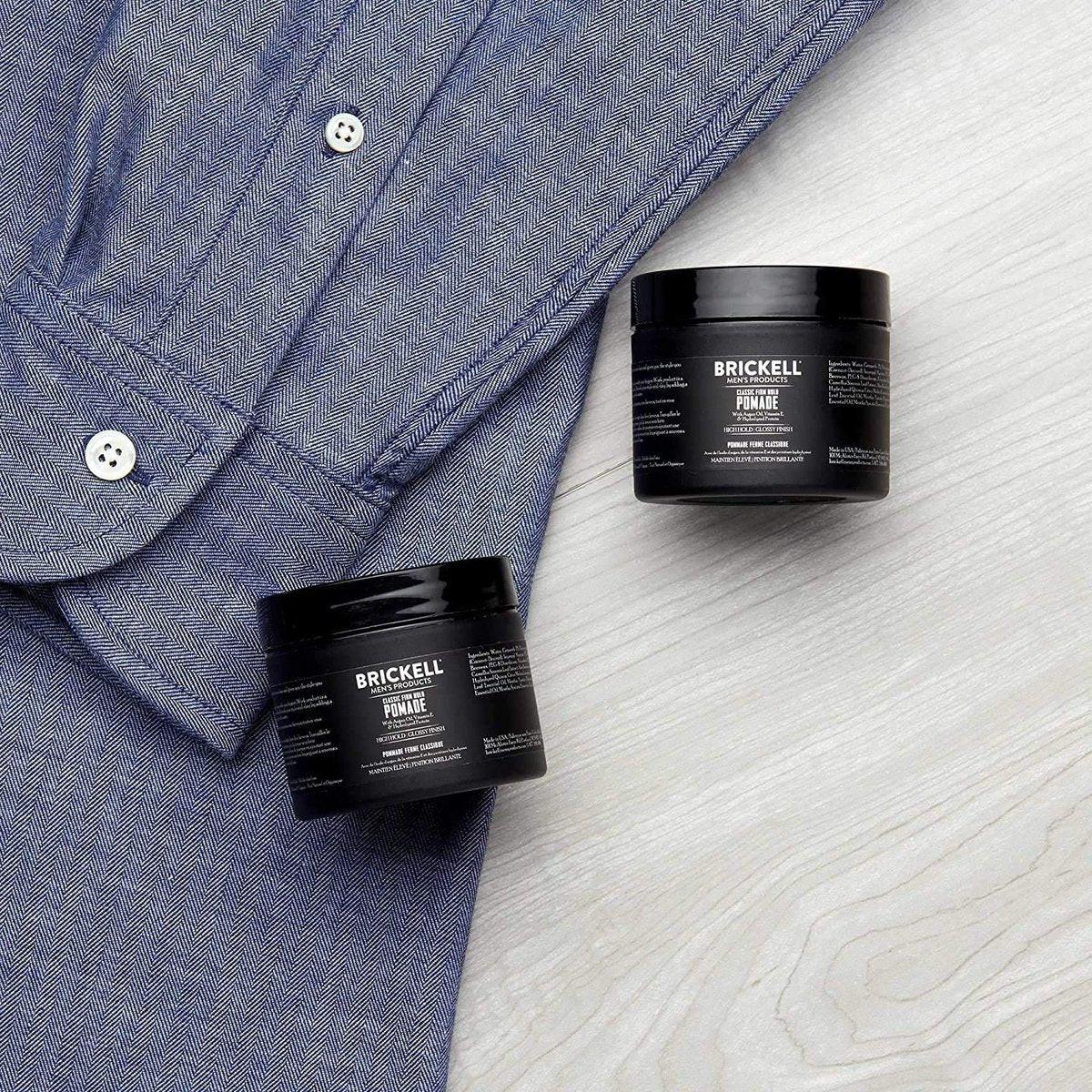 Brickell Herren Haarstyling Pomade mit starkem Halt & Glanz, natürliche & organische Inhaltsstoffe, 56,7 g