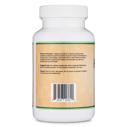 Double Wood Supplements Hyaluronsäure, 180 Kapseln (100 mg pro Kapsel)