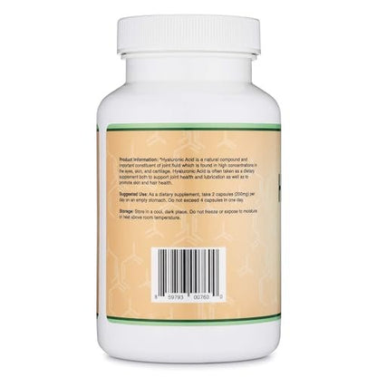 Double Wood Supplements Hyaluronsäure, 180 Kapseln (100 mg pro Kapsel)