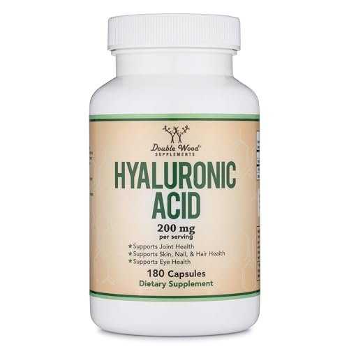 Double Wood Supplements Hyaluronsäure, 180 Kapseln (100 mg pro Kapsel)