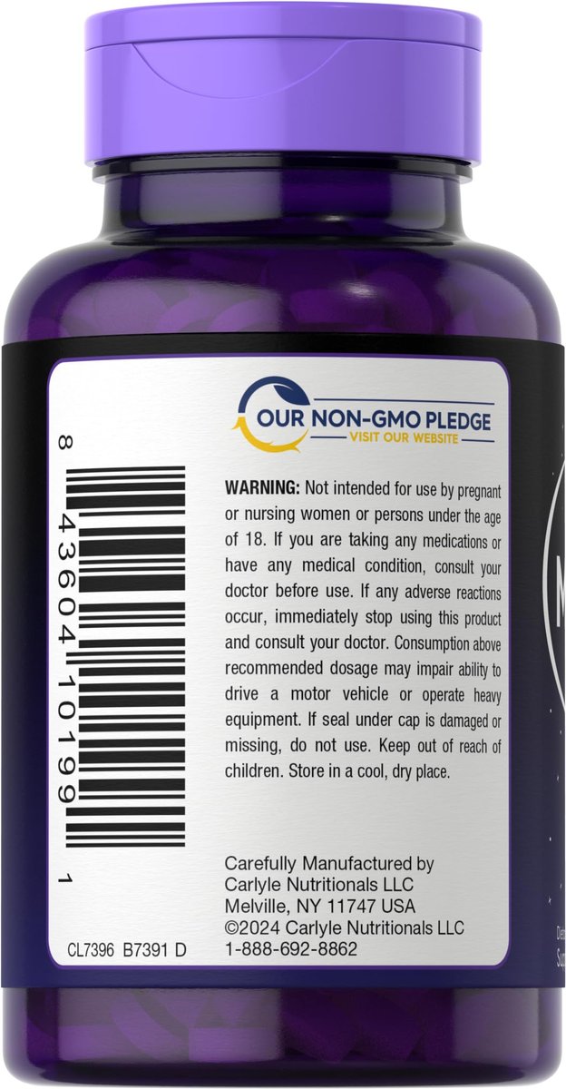 Carlyle Melatonin 12 mg Fast Dissolve 300 Tabletten | Arzneimittelfrei | Natürlicher Beerengeschmack | Vegetarisch, Nicht-GVO, Glutenfrei