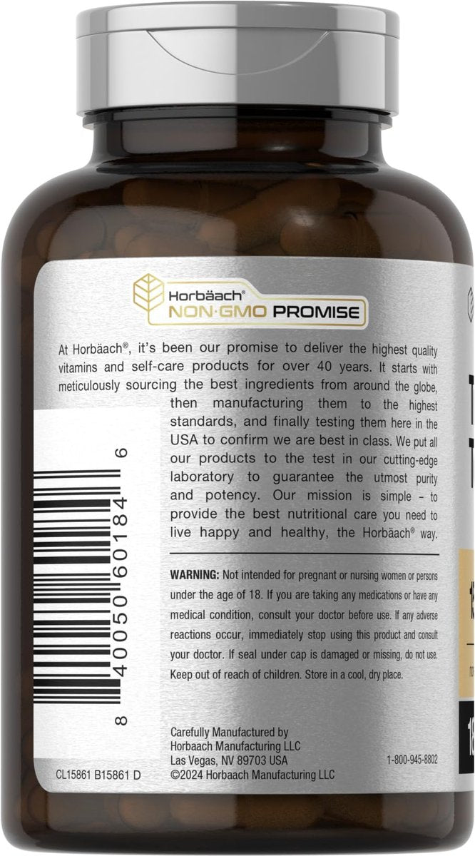 Horbäach Tribulus Terrestris für Männer | 180 Kapseln | Maximale Stärke | Non-GMO, Glutenfreies Extrakt-Präparat