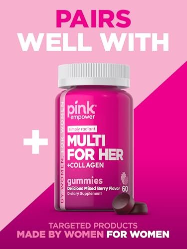 PINK Hair Skin Nails Gummies mit 2.500 mcg Biotin – 60 Stück – Erdbeergeschmack – Nicht-GMO & Glutenfrei – Vitamine für Frauen