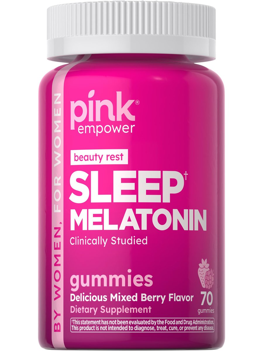 PINK Melatonin Gummies 10 mg | Maximale Stärke | Geschmack gemischte Beeren | Vegan, Nicht-GVO & Glutenfrei