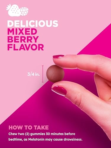 PINK Melatonin Gummies 10 mg | Maximale Stärke | Geschmack gemischte Beeren | Vegan, Nicht-GVO & Glutenfrei
