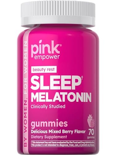 PINK Melatonin Gummies 10 mg | Maximale Stärke | Geschmack gemischte Beeren | Vegan, Nicht-GVO & Glutenfrei