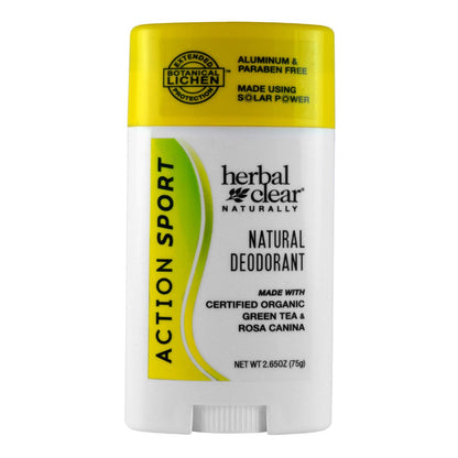 Herbal Clear Naturally Action Sport Deodorant – 2,65 Unzen – Aluminiumfrei & langanhaltender Schutz