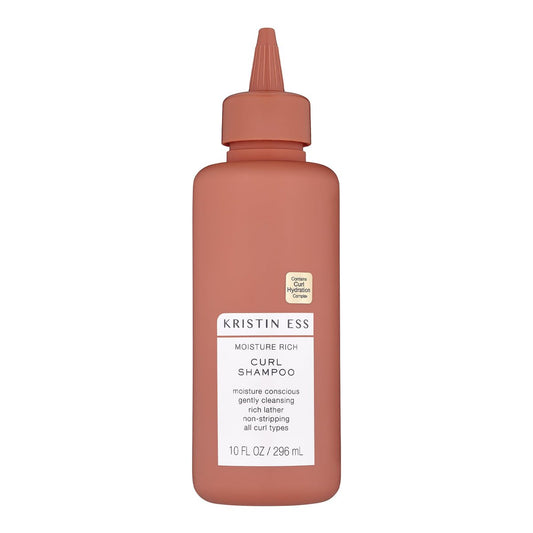 Kristin Ess Moisture Rich Curl Shampoo für alle Lockentypen 2A-4C, leicht klärend + Anti-Frizz - Sulfat-, Paraben- und Silikonfrei, 295 ml