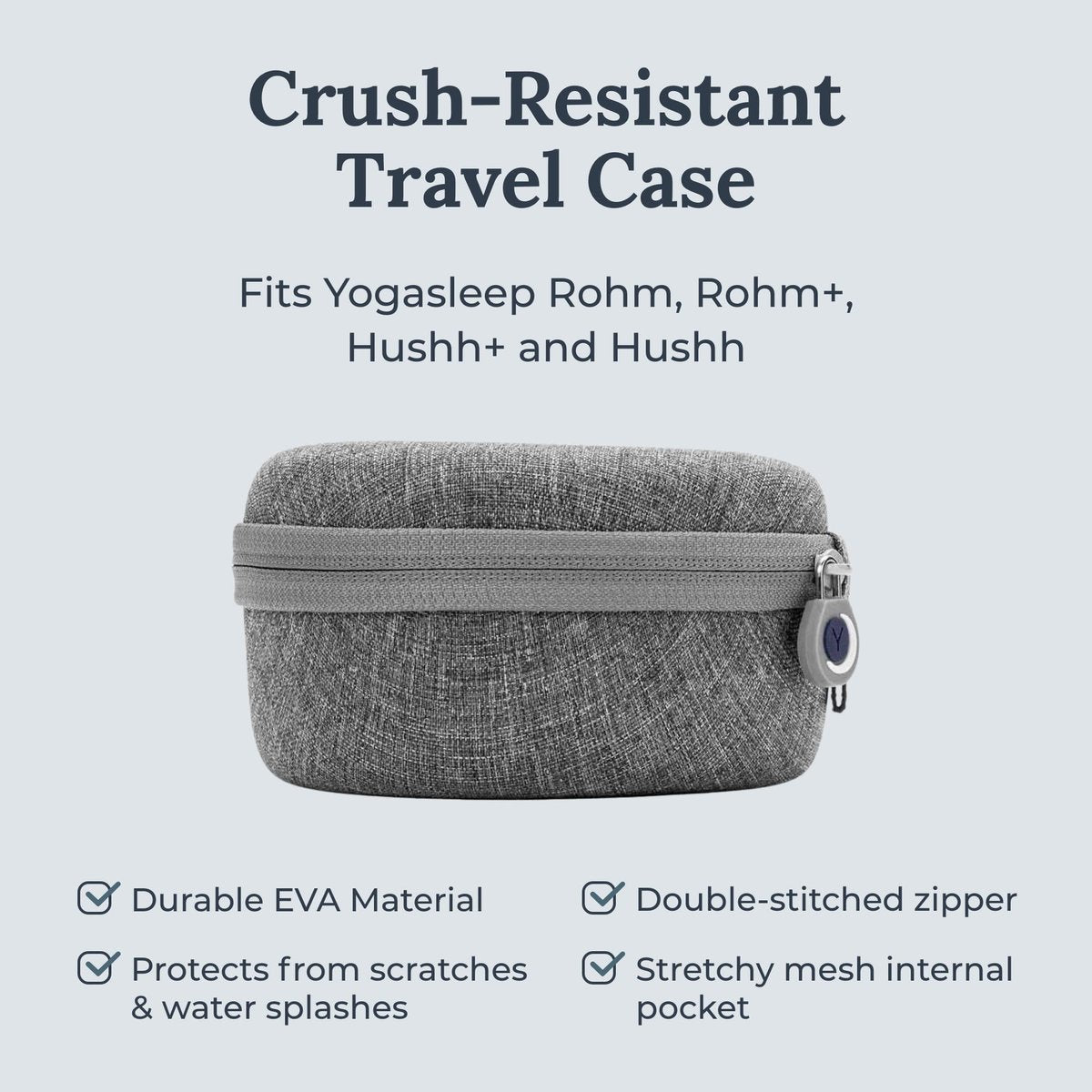 Yogasleep Crush-Resistant Travel Case für Hushh & Rohm Weißes Rauschen Sound Machines – Schutz auf Reisen, Doppelnaht-Reißverschluss, Schutz vor Kratzern und Wasserspritzern