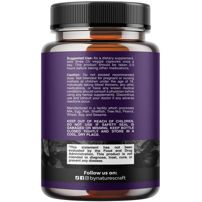 Natures Craft Aktivkohle Kapseln Detox & Reinigung - Reinigende Kokosnusskapseln mit 1200 mg pro Portion gegen Blähungen - Aktives Detox Ergänzungsmittel für Körper & Darmgesundheit - 180 Stück