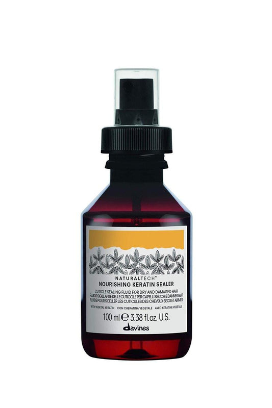 Davines Naturaltech Nourishing Keratin Sealer – Restrukturierend & feuchtigkeitsspendend für trockenes & geschädigtes Haar – mit pflanzlichem Keratin – versiegelt die Schuppenschicht & verhindert Spliss – Reisegröße, 100 ml