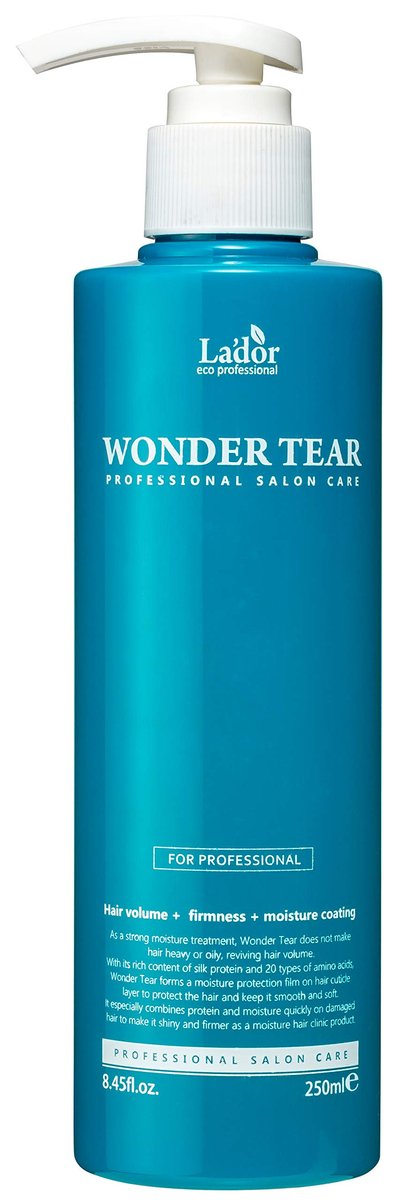 LA'DOR Wonder Tear Tiefenpflege Haarmaske für trockenes und geschädigtes Haar – Feuchtigkeitsspendende & hydratisierende Protein-Keratin-Wachstumskur für coloriertes, krauses und lockiges Haar – 250 ml