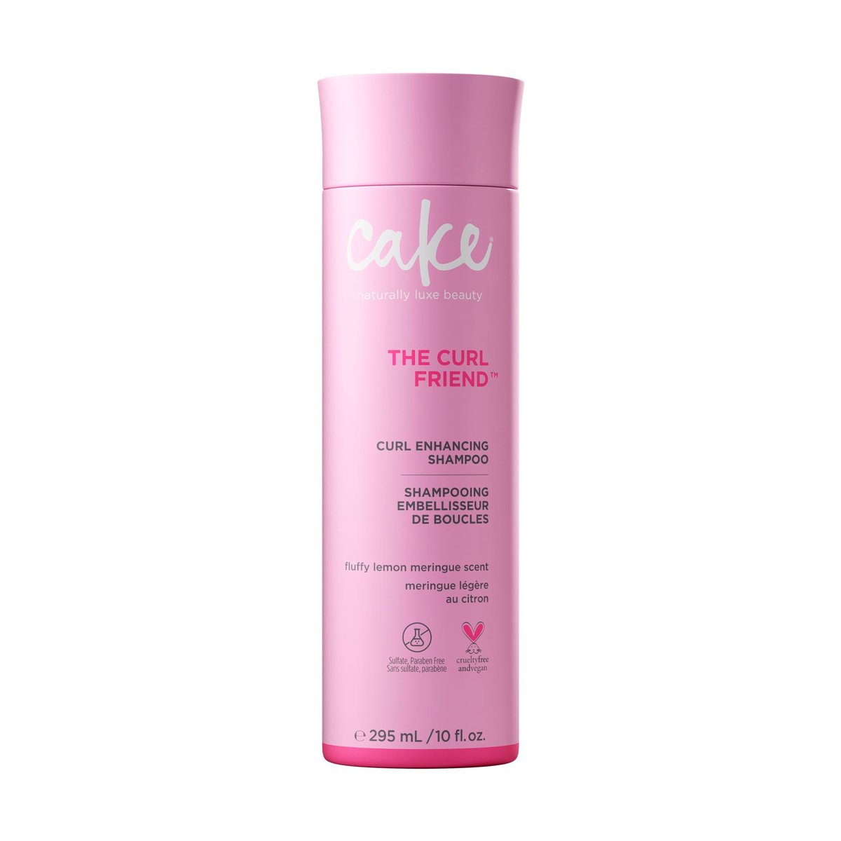 Cake Beauty Curl Shampoo – The Curl Friend – Feuchtigkeitsspendend & Reinigend – Frizz- & Hitzeschutz – mit Aloe-Blatt-Saft, Sonnenblumenkernöl & Arganöl – für lockiges Haar – 295 ml