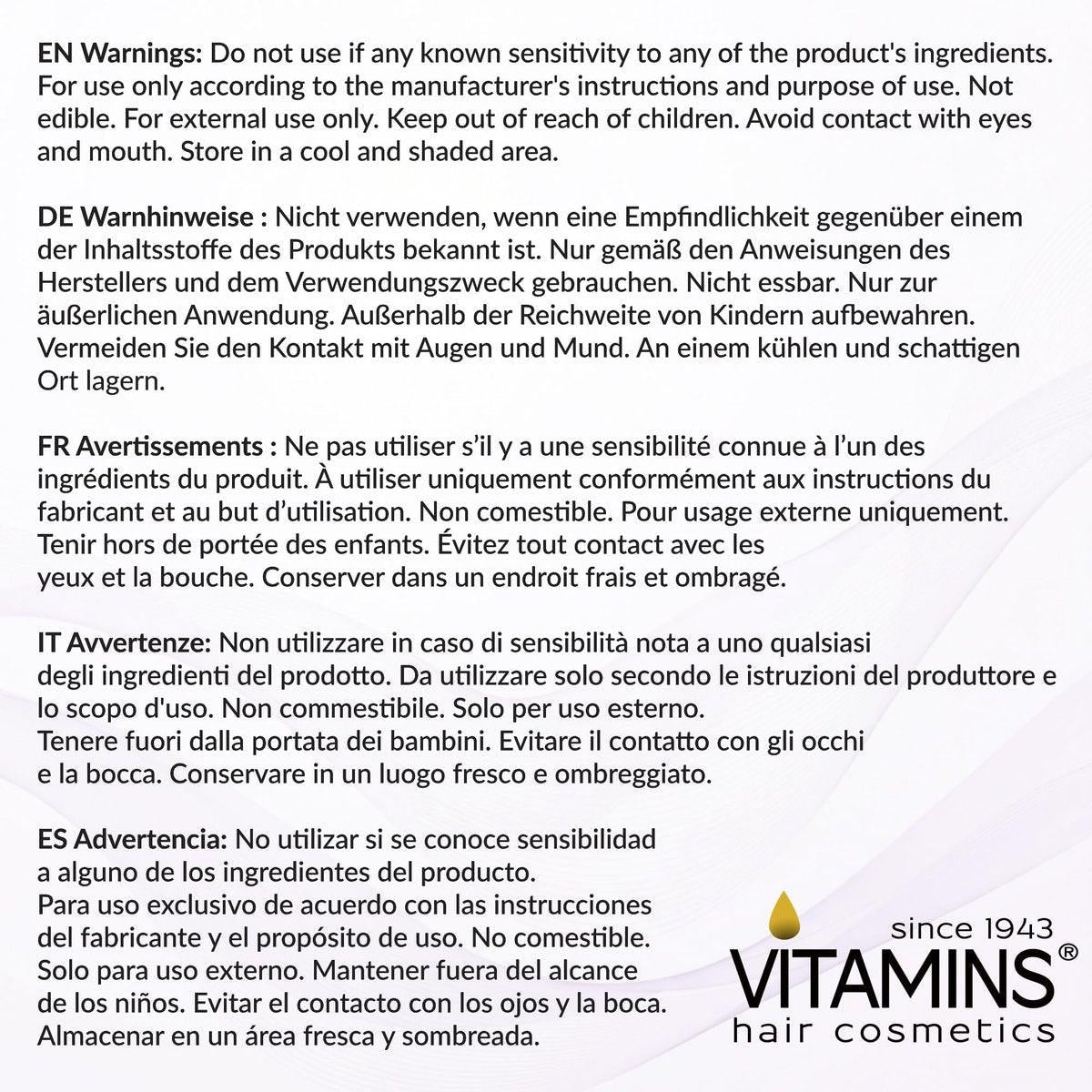 VITAMINS hair cosmetics Keratin Purple Haarmaske – Blau Haarmaske Tiefenpflege für blondes, silbernes, weißes, graues & braunes Haar – Neutralisiert Gelbstich