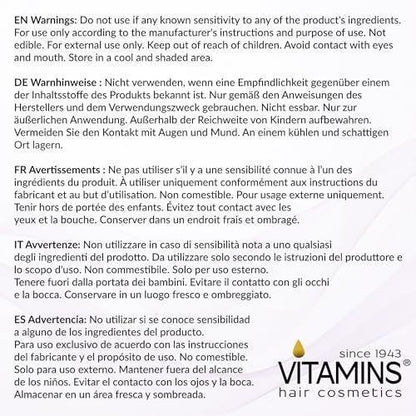 VITAMINS hair cosmetics Keratin Purple Haarmaske – Blau Haarmaske Tiefenpflege für blondes, silbernes, weißes, graues & braunes Haar – Neutralisiert Gelbstich