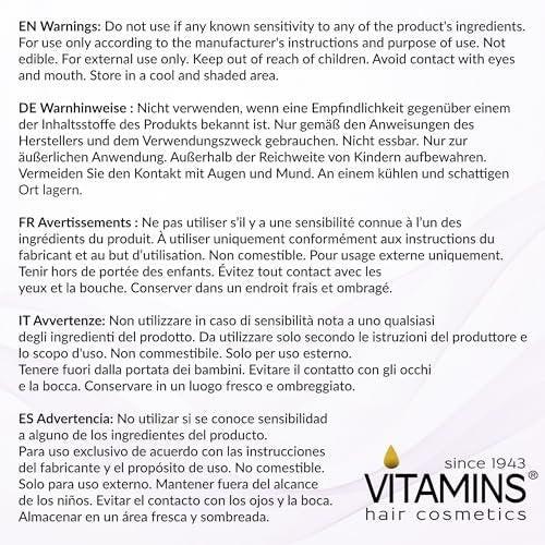 VITAMINS hair cosmetics Keratin Purple Haarmaske – Blau Haarmaske Tiefenpflege für blondes, silbernes, weißes, graues & braunes Haar – Neutralisiert Gelbstich