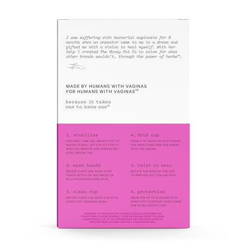 The Honey Pot Company Menstruationsbecher – 12 Stunden wiederverwendbarer Schutz für die Periode – Natürliche Damenhygiene – Größe 1