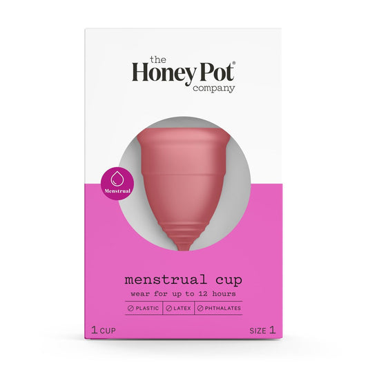 The Honey Pot Company Menstruationsbecher – 12 Stunden wiederverwendbarer Schutz für die Periode – Natürliche Damenhygiene – Größe 1