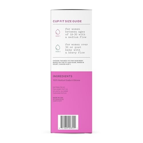 The Honey Pot Company Menstruationsbecher – 12 Stunden wiederverwendbarer Schutz für die Periode – Natürliche Damenhygiene – Größe 1