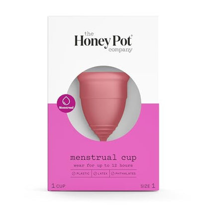 The Honey Pot Company Menstruationsbecher – 12 Stunden wiederverwendbarer Schutz für die Periode – Natürliche Damenhygiene – Größe 1