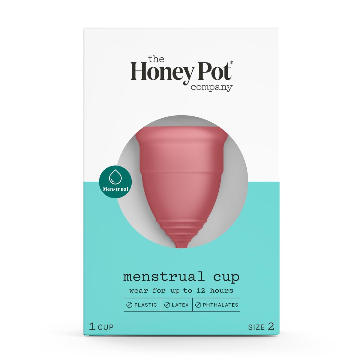 The Honey Pot Company – Menstruationskappe – 12 Stunden wiederverwendbarer Schutz – Größe 2 für mittlere/starke Perioden – Natürliche Damenhygiene aus Silikon
