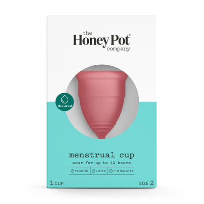 The Honey Pot Company – Menstruationskappe – 12 Stunden wiederverwendbarer Schutz – Größe 2 für mittlere/starke Perioden – Natürliche Damenhygiene aus Silikon