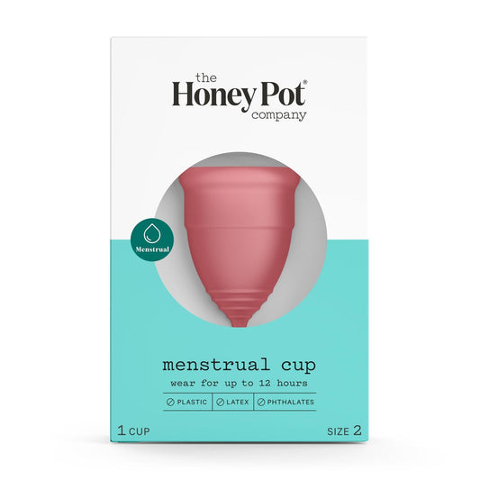 The Honey Pot Company – Menstruationskappe – 12 Stunden wiederverwendbarer Schutz – Größe 2 für mittlere/starke Perioden – Natürliche Damenhygiene aus Silikon