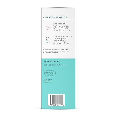 The Honey Pot Company – Menstruationskappe – 12 Stunden wiederverwendbarer Schutz – Größe 2 für mittlere/starke Perioden – Natürliche Damenhygiene aus Silikon
