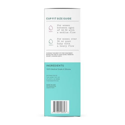 The Honey Pot Company – Menstruationskappe – 12 Stunden wiederverwendbarer Schutz – Größe 2 für mittlere/starke Perioden – Natürliche Damenhygiene aus Silikon